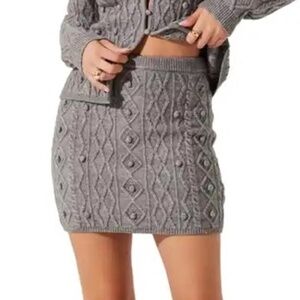 NWT ASTR The Label Women's Argyle Knit Mini Skirt Size Medium